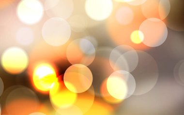 Soyut, parlak, pırıl pırıl çemberler, Noel ışıkları olan, altın renginde, şenlikli, şenlikli bir arka plan. Güzel doku.