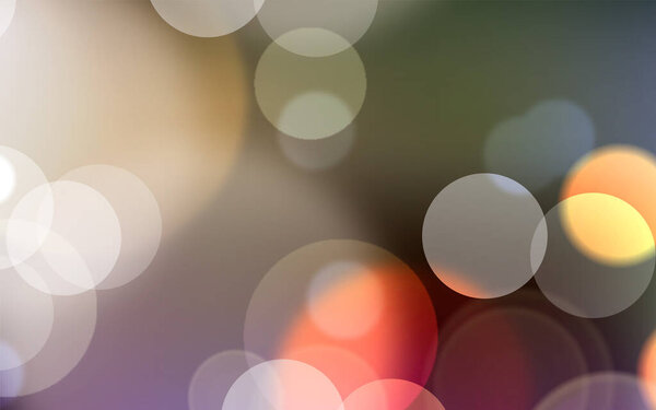 Abstract light golden gradient pink festive bokeh background with glitter sparkle blurred circles, Christmas lights. Beautiful texture.