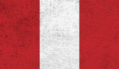 Grunge Peru bayrağı. Sallanan grunge desenli Peru bayrağı.
