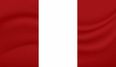 Grunge Peru bayrağı. Sallanan grunge desenli Peru bayrağı.