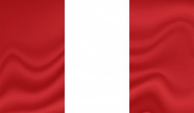 Grunge Peru bayrağı. Sallanan grunge desenli Peru bayrağı.