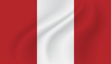 Grunge Peru bayrağı. Sallanan grunge desenli Peru bayrağı.