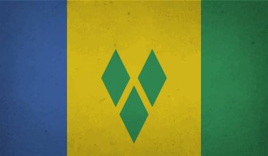 Saint Vincent ve Grenadines ulusal bayrağı grunge boya stilinde yaratıldı