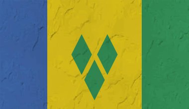 Saint Vincent ve Grenadines ulusal bayrağı grunge boya stilinde yaratıldı