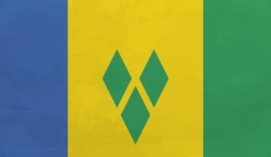 Saint Vincent ve Grenadines ulusal bayrağı grunge boya stilinde yaratıldı
