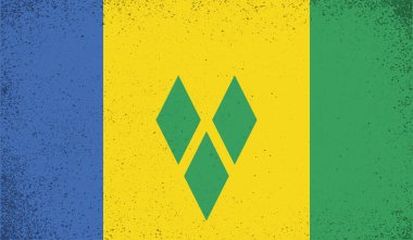 Saint Vincent ve Grenadines ulusal bayrağı grunge boya stilinde yaratıldı