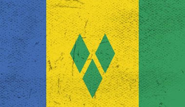 Saint Vincent ve Grenadines ulusal bayrağı grunge boya stilinde yaratıldı