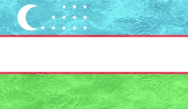 El sallayan grunge desenli Özbekistan bayrağı. Vektör arkaplanı.