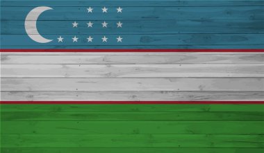 El sallayan grunge desenli Özbekistan bayrağı. Vektör arkaplanı.