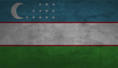 El sallayan grunge desenli Özbekistan bayrağı. Vektör arkaplanı.