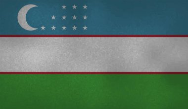 El sallayan grunge desenli Özbekistan bayrağı. Vektör arkaplanı.