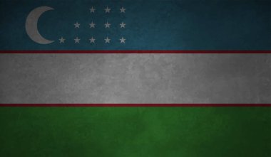 El sallayan grunge desenli Özbekistan bayrağı. Vektör arkaplanı.