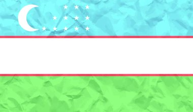 El sallayan grunge desenli Özbekistan bayrağı. Vektör arkaplanı.