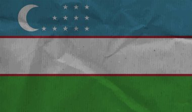 El sallayan grunge desenli Özbekistan bayrağı. Vektör arkaplanı.