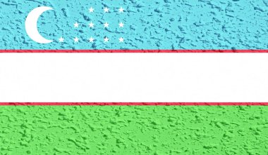 El sallayan grunge desenli Özbekistan bayrağı. Vektör arkaplanı.