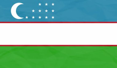 El sallayan grunge desenli Özbekistan bayrağı. Vektör arkaplanı.