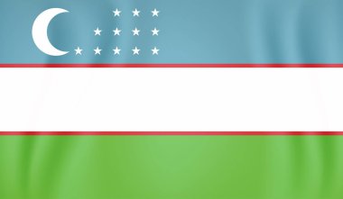 El sallayan grunge desenli Özbekistan bayrağı. Vektör arkaplanı.