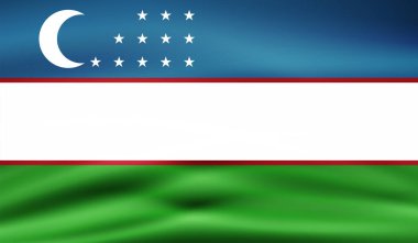 El sallayan grunge desenli Özbekistan bayrağı. Vektör arkaplanı.