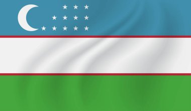 El sallayan grunge desenli Özbekistan bayrağı. Vektör arkaplanı.