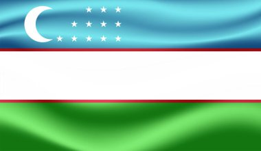 El sallayan grunge desenli Özbekistan bayrağı. Vektör arkaplanı.