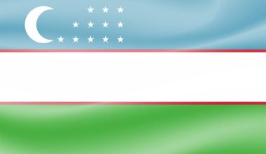 El sallayan grunge desenli Özbekistan bayrağı. Vektör arkaplanı.