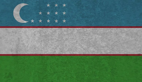 El sallayan grunge desenli Özbekistan bayrağı. Vektör arkaplanı.