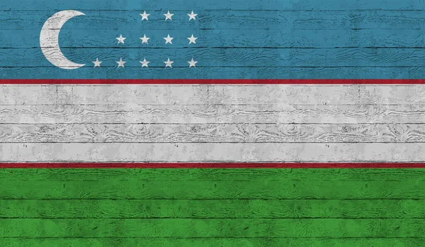 El sallayan grunge desenli Özbekistan bayrağı. Vektör arkaplanı.