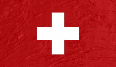 Grunge İsviçre Vintage Bayrağı. Vektör EPS İllüstrasyonu.