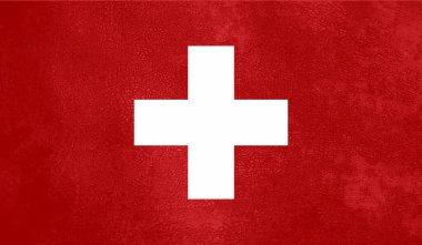 Grunge İsviçre Vintage Bayrağı. Vektör EPS İllüstrasyonu.