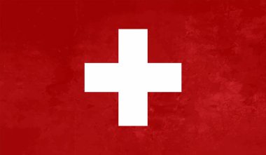 Grunge İsviçre Vintage Bayrağı. Vektör EPS İllüstrasyonu.