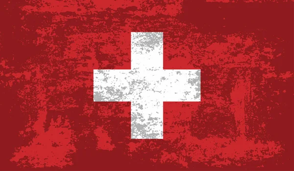 Grunge Vintage Flag Switzerland Vektorová Ilustrace Eps — Stockový vektor