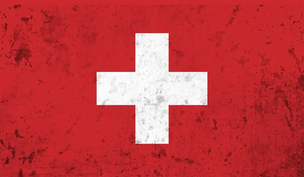 Grunge Vintage Flag Switzerland Vektorová Ilustrace Eps — Stockový vektor