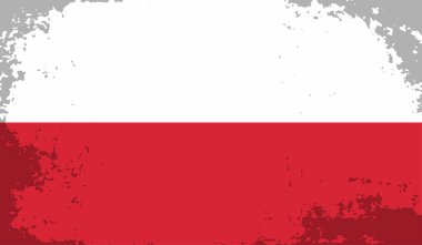 Polonya grunge bayrağı. Arkaplanda vektör izole edildi