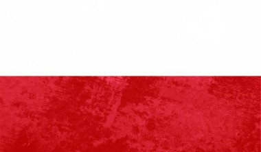 Polonya grunge bayrağı. Arkaplanda vektör izole edildi