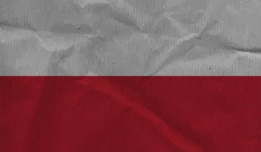 Polonya grunge bayrağı. Arkaplanda vektör izole edildi