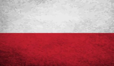 Polonya grunge bayrağı. Arkaplanda vektör izole edildi