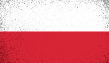 Polonya grunge bayrağı. Arkaplanda vektör izole edildi