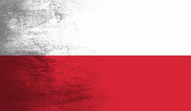 Polonya grunge bayrağı. Arkaplanda vektör izole edildi