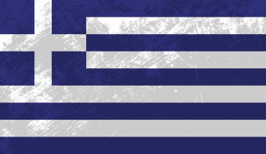 Sallanan grunge dokusuyla Yunanistan bayrağı. Vektör arkaplanı.
