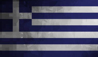 Sallanan grunge dokusuyla Yunanistan bayrağı. Vektör arkaplanı.