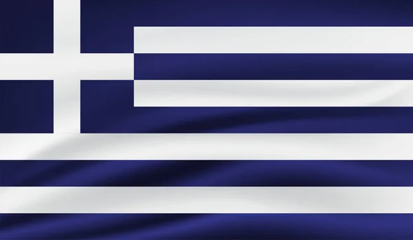 Bandera Grecia Con Textura Grunge Ondeante Fondo Vectorial — Archivo Imágenes Vectoriales