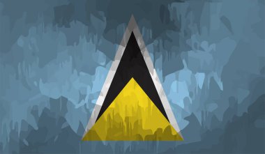 Aziz Lucia bayrağı fırça darbesi grunge arka planı. Vektör illüstrasyonu.