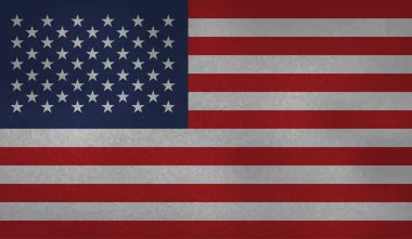 Amerikan bayrağı. Grunge eski bayrağı ABD izole edilmiş beyaz arka plan. Sıkıntılı retro doku. Eski, iğrenç, kirli bir tasarım. Sembol Amerika ulusal özgürlük, vatansever 4 Temmuz Vektör illüstrasyonu