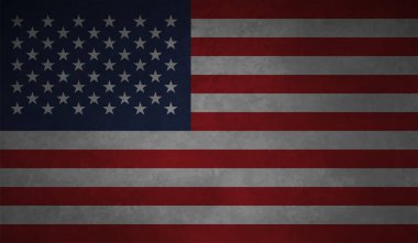 Amerikan bayrağı. Grunge eski bayrağı ABD izole edilmiş beyaz arka plan. Sıkıntılı retro doku. Eski, iğrenç, kirli bir tasarım. Sembol Amerika ulusal özgürlük, vatansever 4 Temmuz Vektör illüstrasyonu