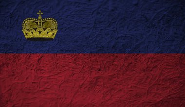 Lihtenştayn grunge bayrağı. Vektör çizimi. Grunge etkisi kolayca temizlenebilir..