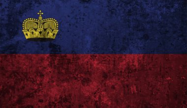 Lihtenştayn grunge bayrağı. Vektör çizimi. Grunge etkisi kolayca temizlenebilir..