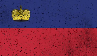 Lihtenştayn grunge bayrağı. Vektör çizimi. Grunge etkisi kolayca temizlenebilir..