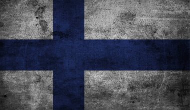 Vector Illustration Cool Grunge ve Stresli Finlandiya Bayrağı