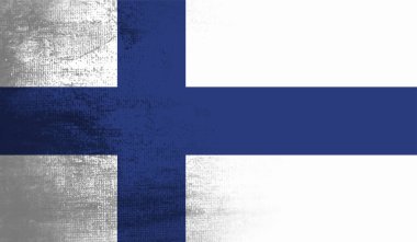 Vector Illustration Cool Grunge ve Stresli Finlandiya Bayrağı