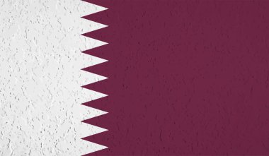 Sallanan grunge desenli Katar bayrağı. Vektör arkaplanı.